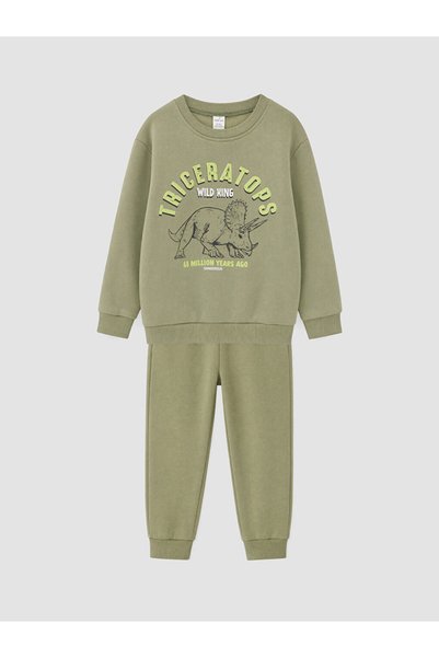 LC Waikiki Esvab • Modern & Distinctive Printed Boys' Thick Tracksuit Set