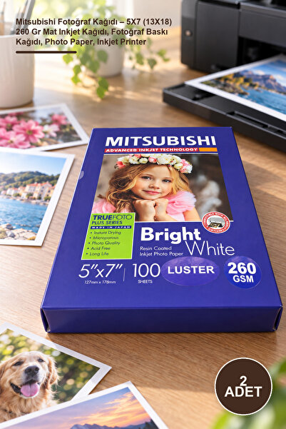 Yenilig 2 bucăți hârtie foto Mitsubishi – 5X7 (13X18) 260 gr hârtie mată pent...