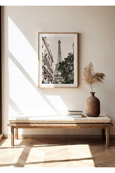 KEYFHOME Tablou MDF cu cadru din lemn de la Turnul Eiffel Paris din partea de...