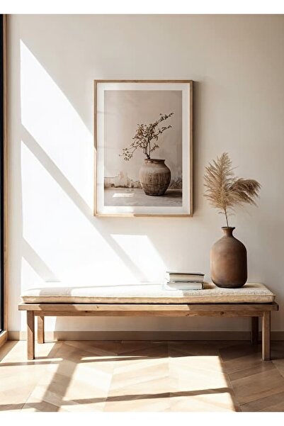 KEYFHOME Boho Flower Pot No2 MDF cu ramă din lemn Poster Tablou Living Decor ...