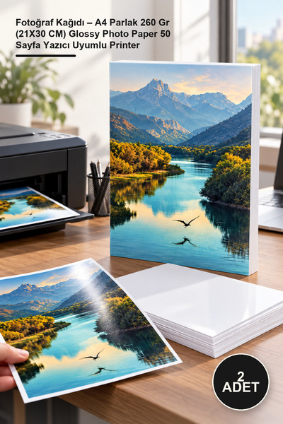 Yenilig 2 pieces of photo paper - a4 glossy 260 gr (21x30 cm) glossy photo pa...