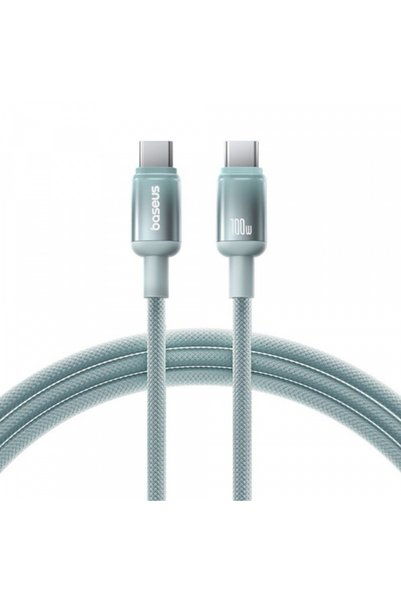 Baseus Cablu Date si Incarcare USB-C - USB-C Discolor, 100W, 2m, Albastru Ver...