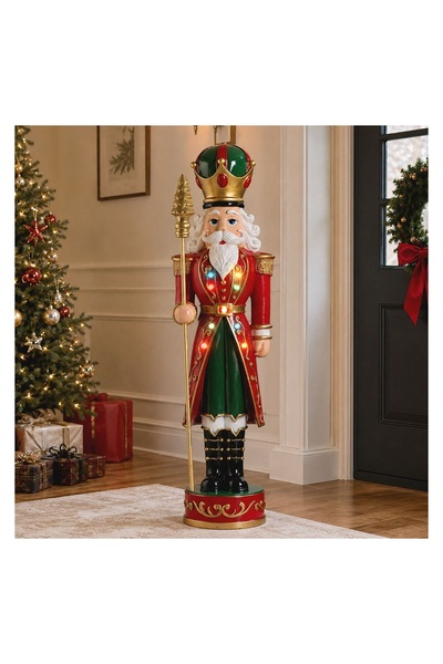 OEM Figurină Soldat de Crăciun de Podea Roșu cu LED 100 cm – Accent Festiv pe...
