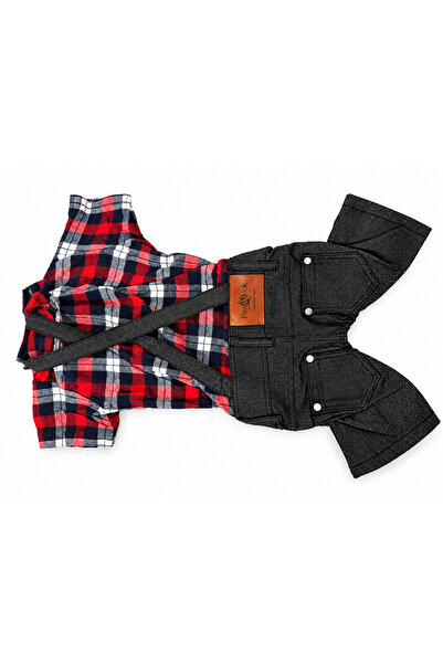 Barkie İzmir Pawlook X - Jean Gardener Overalls with Plaid Shirt