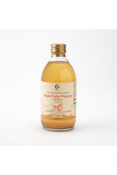 Mujeza Al-Shifa Organic Apple Vinegar with Honey, Raw, Unfiltered, with Mothe...