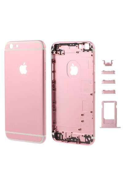OEM Apple Μεταλλικό Καπάκι Μπαταρίας με Πλαινά Πλήκτρα για iPhone 6s - Ροζέ Χ...