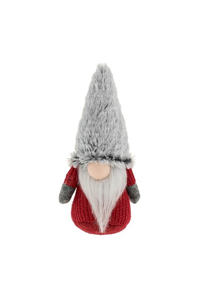 OEM Figurină Decorativa de Crăciun Gnome Gri Căciulă de Blana 19 cm – Decor F...