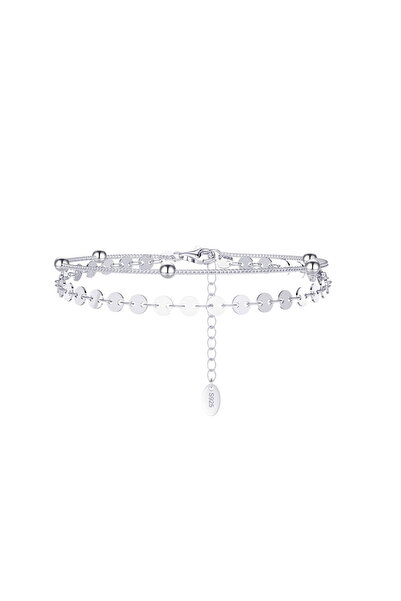 Be Special Brățară din argint 925 cu monede placate cu rodiu 21,5 cm