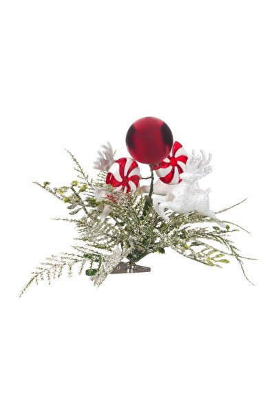 OEM Floare Decorativa de Crăciun cu Clips Crenguta de Feriga Ninsa Cerbi Acad...
