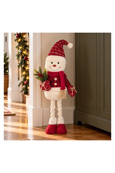 OEM Figurină Decorativa de Crăciun Om de Zăpadă cu Jacheta Roșie 76 cm – Deco...