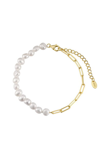 Be Special Brățară din argint 925 placată cu aur de 14K cu perle 21 cm