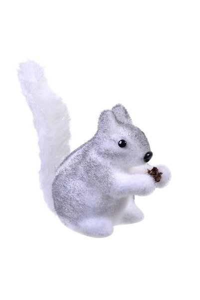 OEM Figurină Decorativa de Crăciun Veverita Albă Gri din Spuma 16 cm – Accent...