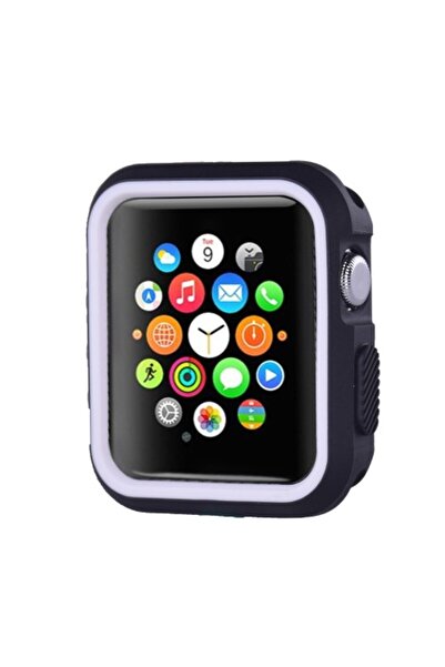OEM Θήκη Σιλικόνης για Apple Watch Series 3 / 2 / 1 42mm - Μαύρο / Λευκό