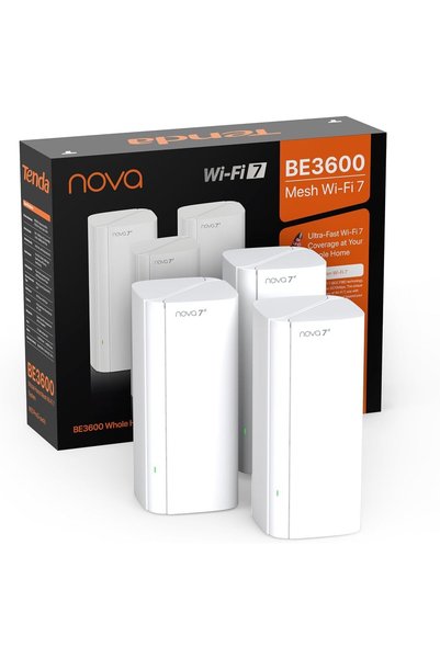 Tenda نظام واي فاي شبكي ثنائي النطاق BE3600 بتقنية WiFi 7 - 3 منافذ جيجابت كا...