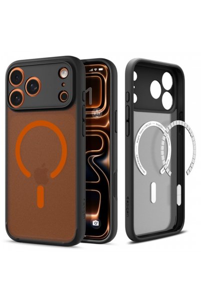 Spigen Husa MagSafe pentru Apple iPhone 17 Pro, Spigen, Ultra Hybrid, Neagra ...