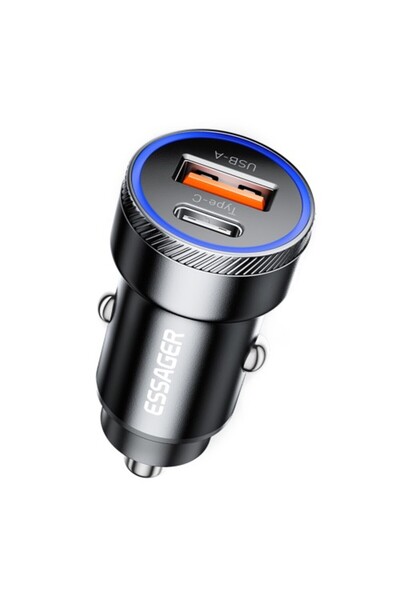 essager 54W USB+Type-C Φορτιστής Αυτοκινήτου Γρήγορης Φόρτισης - Μαύρο