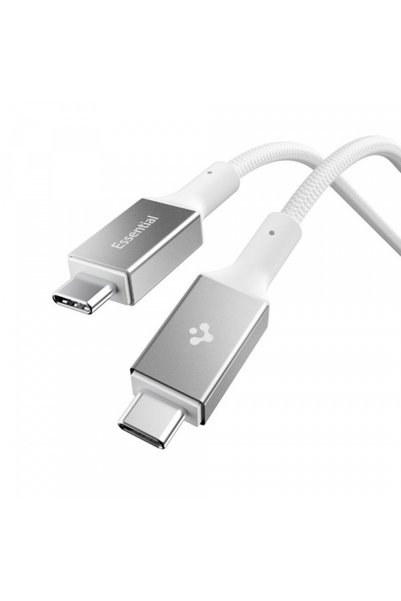 Spigen Cablu Date si Incarcare USB-C - USB-C EB10015CC, 100W, 1.5m, Alb ACA10420