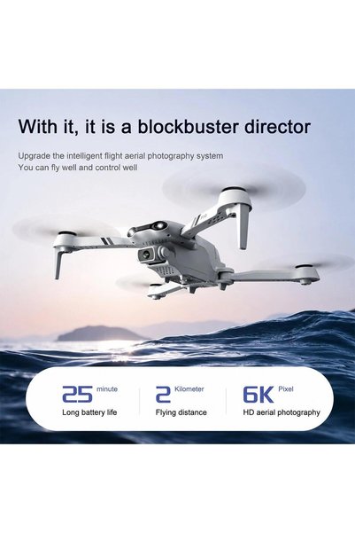 4DRC F10 GPS Drone 6K Çift Kamera, Akıllı Konumlandırma, 25 dk Havada Kalma, 360° Dönüş, Telefon Kontrollü