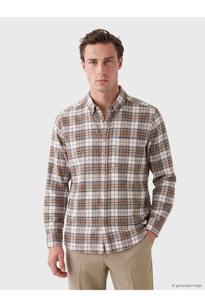 LC Waikiki Esvab • Modern & Distinctive Standard Fit Checkered Embroidered Me...