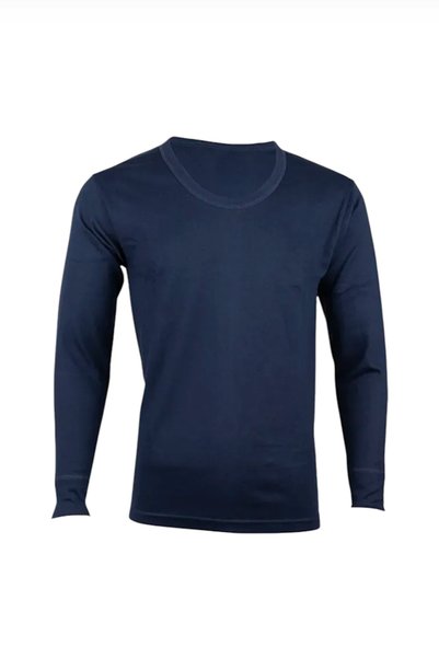 mintev Navy Blue Interlock Men's Long Sleeve Undershirt 2018-17 (6 Pieces)