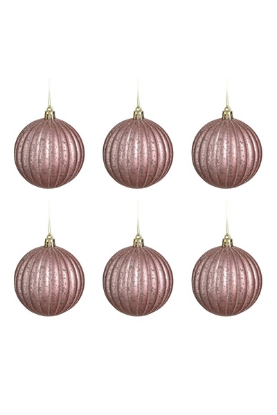 OEM Set Globuri de Crăciun Roz Mat Mercury Ø8 cm – 6 buc. – Atmosferă Festivă...