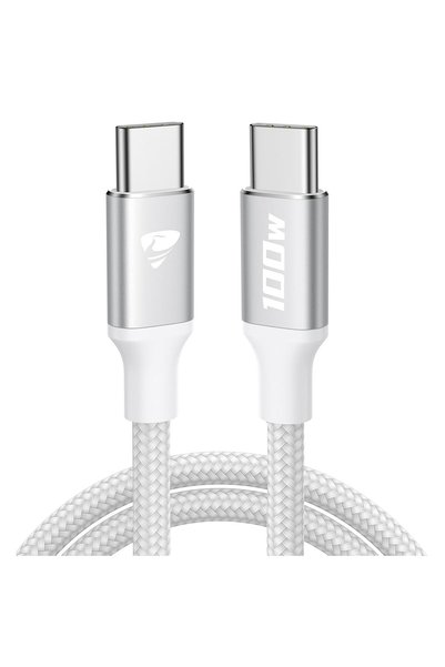 Aioneus كابل USB C بطول 2 متر، 100 واط، كابل USB C إلى USB C، كابل شحن سريع ل...