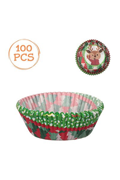 OEM Forme de Copt Cupcake de Hârtie Cerb Cadou Brad 10.5 cm – 100 buc. – Preg...