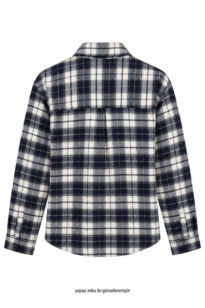 elifteke Hevs Checkered Shirt Navy Blue