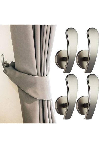 GENERAL Furge 4 Pieces Curtain Holdback,Wall Mounted Hooks Drapery Tiebacks w...