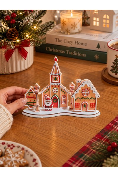 krh 3d print Christmas Themed 3D Stand Model - Christmas Houses and Pine Tree Decorative Tabletop Ornament (3D Printing)