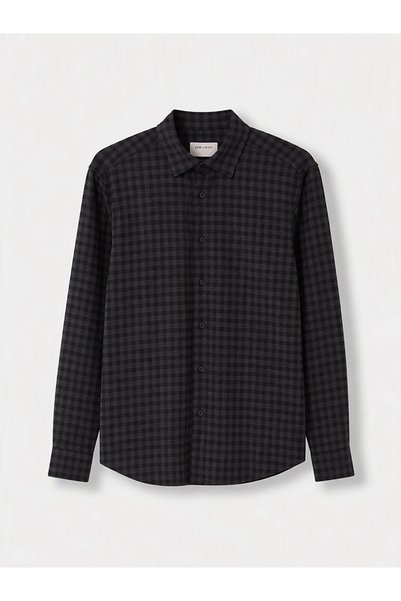 LC Waikiki Anthracite Regular Fit Plaid Men's Shirt