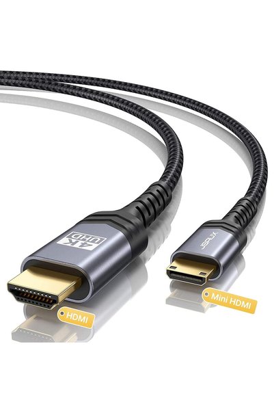 jsaux Mini HDMI to HDMI Cable 1.8M, [Aluminum Shell, Braided] 4K High Speed