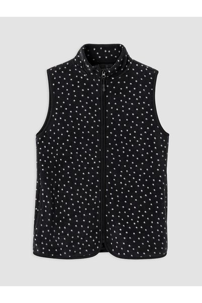 LC Waikiki Black Polka Dot Plush Women's Vest