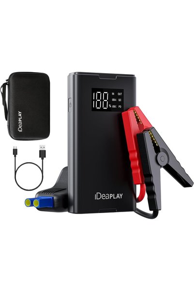 IDEAPLAY جهاز تشغيل السيارة، 1500 أمبير، محمول لتشغيل محركات البنزين حتى 7.0 ...
