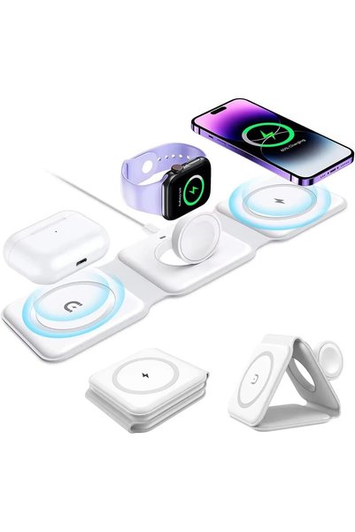 GENERAL 3-in-1 Magnetic Fast Wireless Charging Station for iPhone 16/15/14, A...