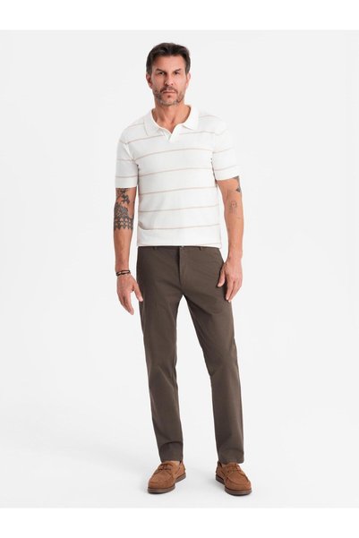 OMBRE Pantaloni Chino pentru bărbați, croială regulară, bumbac elastic, buzun...