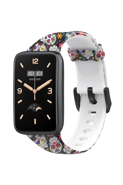 XGSM Curea de silicon pentru Xiaomi Mi Band 7 Pro, Cranii colorate