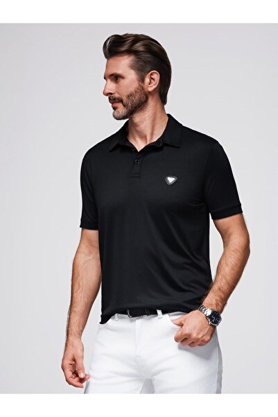 OMBRE Tricou polo pentru bărbați, croială normală, închidere cu nasturi, mate...