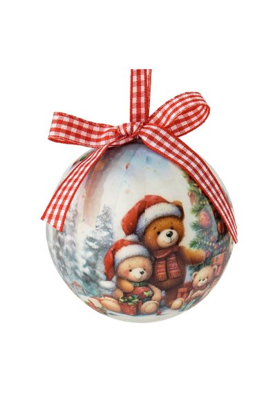 OEM Ornament Brad de Craciun Vintage Glob cu Ursuleti Ø7.5cm