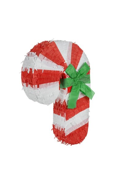 OEM Piñata de Crăciun Baston Acadea Alb-Roșu cu Panglică Verde, 30x10x48 cm