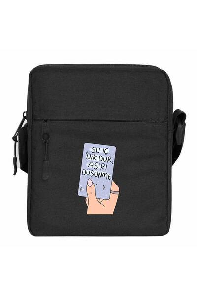 CrowsGate Life Motto Shoulder Bag Black Color