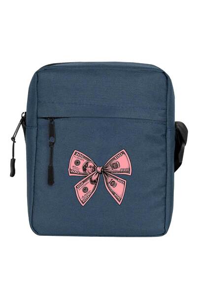 CrowsGate Ribbon Shoulder Bag Navy Blue Color