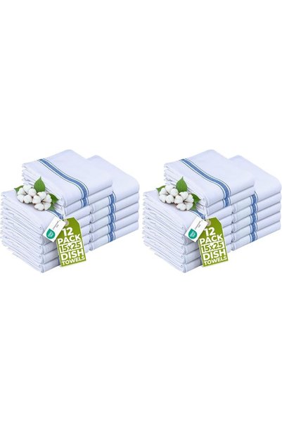 Utopia Towels 12 قطعة من مناشف الأطباق - 100% قطن (38 × 64 سم) مناشف مطبخ، قم...