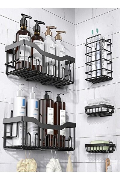 Generic Brand Tiokkss Shower Caddy 5 Pack, Adhesive Bathroom Organizer for Ba...