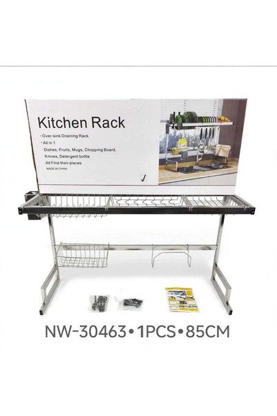 Generic Brand DubaiGallery 85CM Stainless Steel Kitchen Rack Over Sink Dish D...
