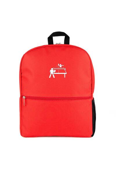 CrowsGate Ping Pong Table Tennis Round Backpack Red Color