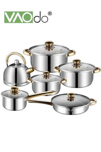 Generic Brand VAOdo Stainless Steel pots and pans Kitchen Cookware Set Works ...