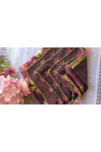 Bircan Hediyelik Igne Oyasi Scarf Writing Hijab Prayer Cover Headscarf