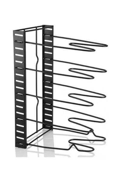 Generic Brand 5 Tier Adjustable Pot Organizer Rack Black
