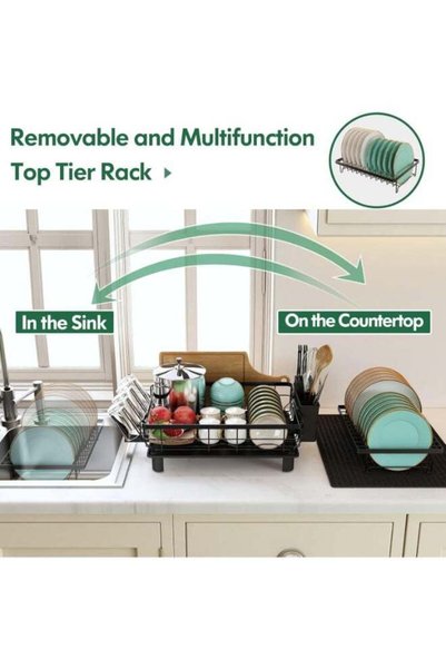 Generic Brand Home Care Dish Drainer Rack, 2 Tier Dish Drainer with Drip Tray...